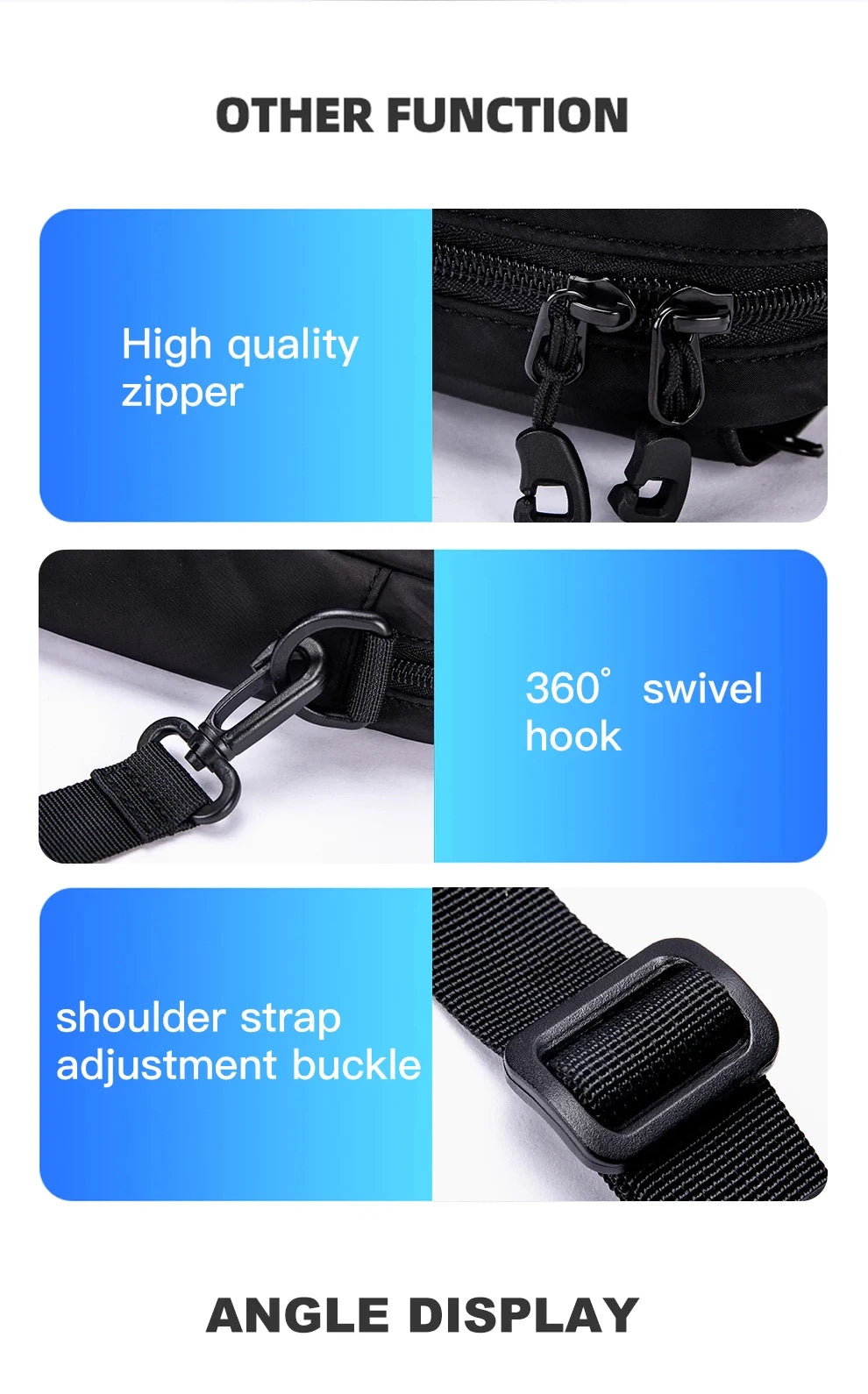 HK Casual Crossbody Bag Men's Shoulder Bag Small Sling Chest Bag Waterproof Wallet Phone Pouch Travel Daily Messenge Bag for Men