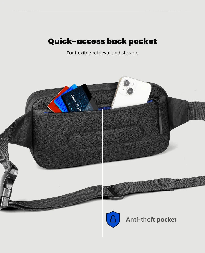 HK Sling Bag for Men X-Pac Fabric Crossbody Bag Small Men's Shoulder Bag Waterproof Chest Bag Ultra-light Fanny Pack Phone Pouch