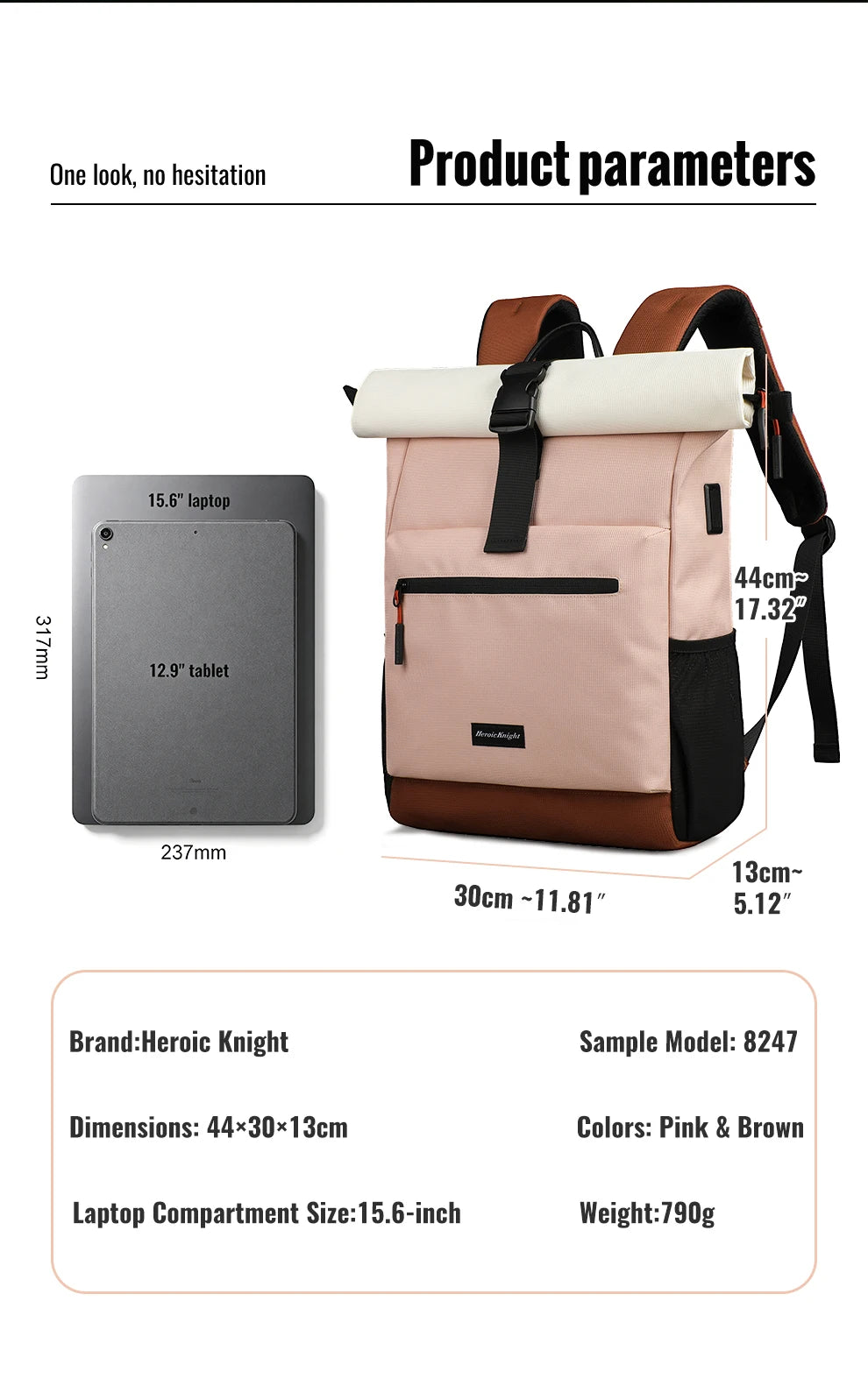 HK Multifunction Backpack for Women 15.6 inch Laptop Notebook Backpack Expandable School Bag Large Capacity Travel Daypack Pink