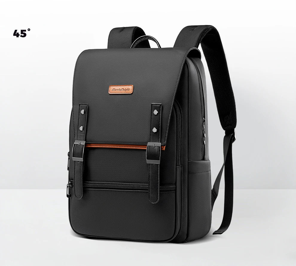 HK Vintage Backpack for Men 15.6 inch Laptop Backpack with Magnetic Flap Waterproof Travel Commuter Bag College Bookbag Daypack