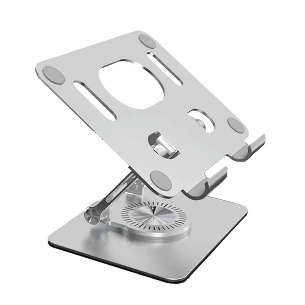 Foldable Mobile Phone Holder 360 Degree Rotating Hollowed Tablet Riser Anti Slip Tablet Holder Height Adjustable for 4.7-12 Inch
