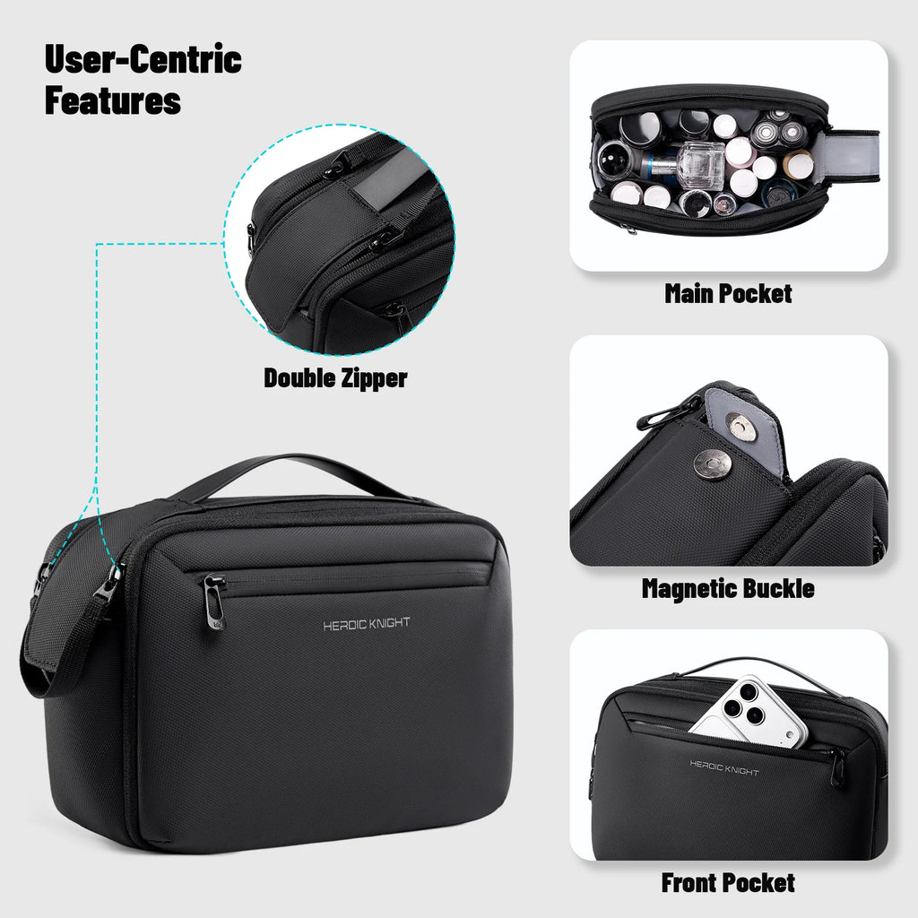 HK Toiletry Bag for Men Portable Pouch Travel Organizer Bag Dopp-kit Waterproof Shaving Pack Makeup Cosmetic Bag Storag Bath Bag
