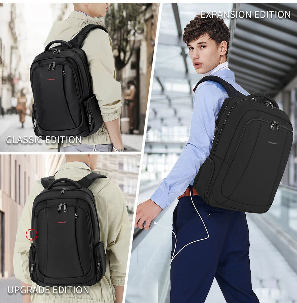 Tigernu Men Backpacks Vacuum Compression Backpacks 14 15.6 17.3'' Laptop Backpack For Men School Backpack Male Travel Backpacks
