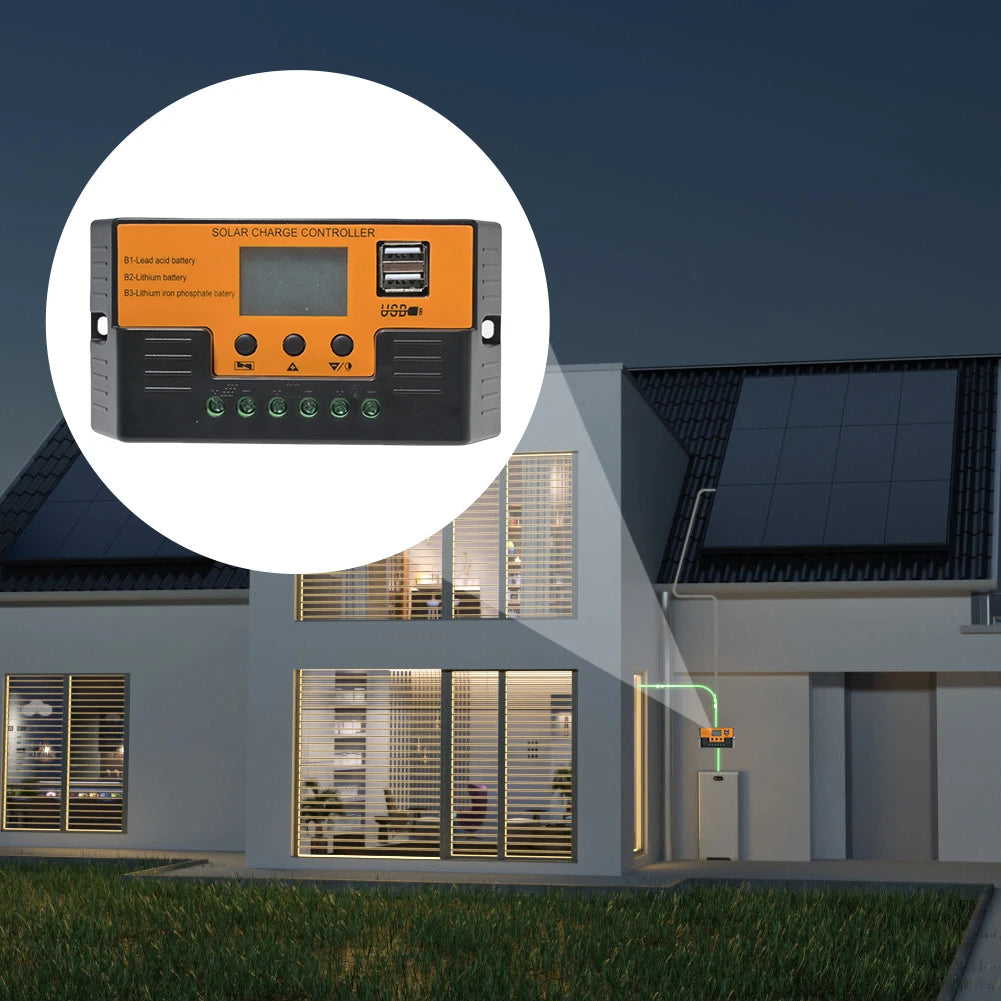 Solar Regulator 12V/24V 30A 20A 10A Solar Charge Controller Battery Charger LCD Display Dual Output USB 5V Solar Panel Controlle