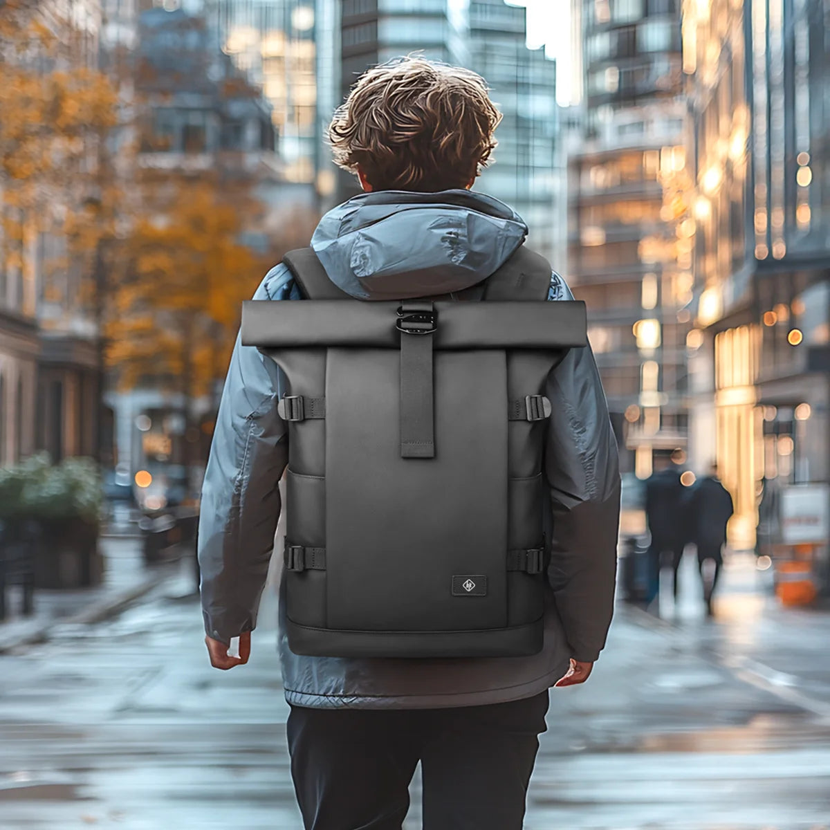 HK Expandable Travel Backpack for Men Large Capacity Hiking Rucksack Waterproof 17 inch Laptop Backpack Men's School Bag Daypack