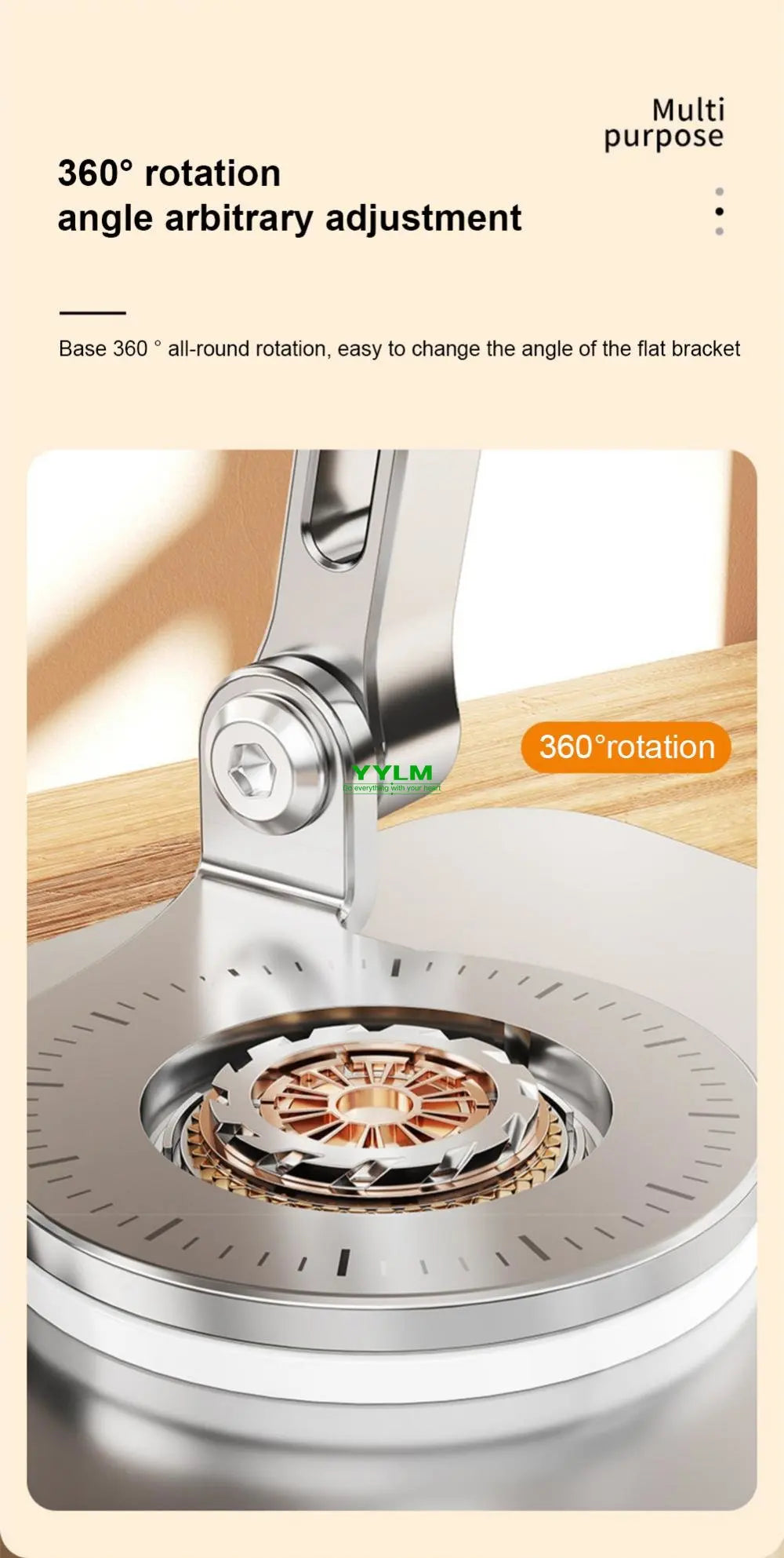 Laptop Bracket Mobile Phone Tablet Bracket Aluminum Alloy Multifunctional Desktop Lazy Bracket 360 Degree Rotation Foldable