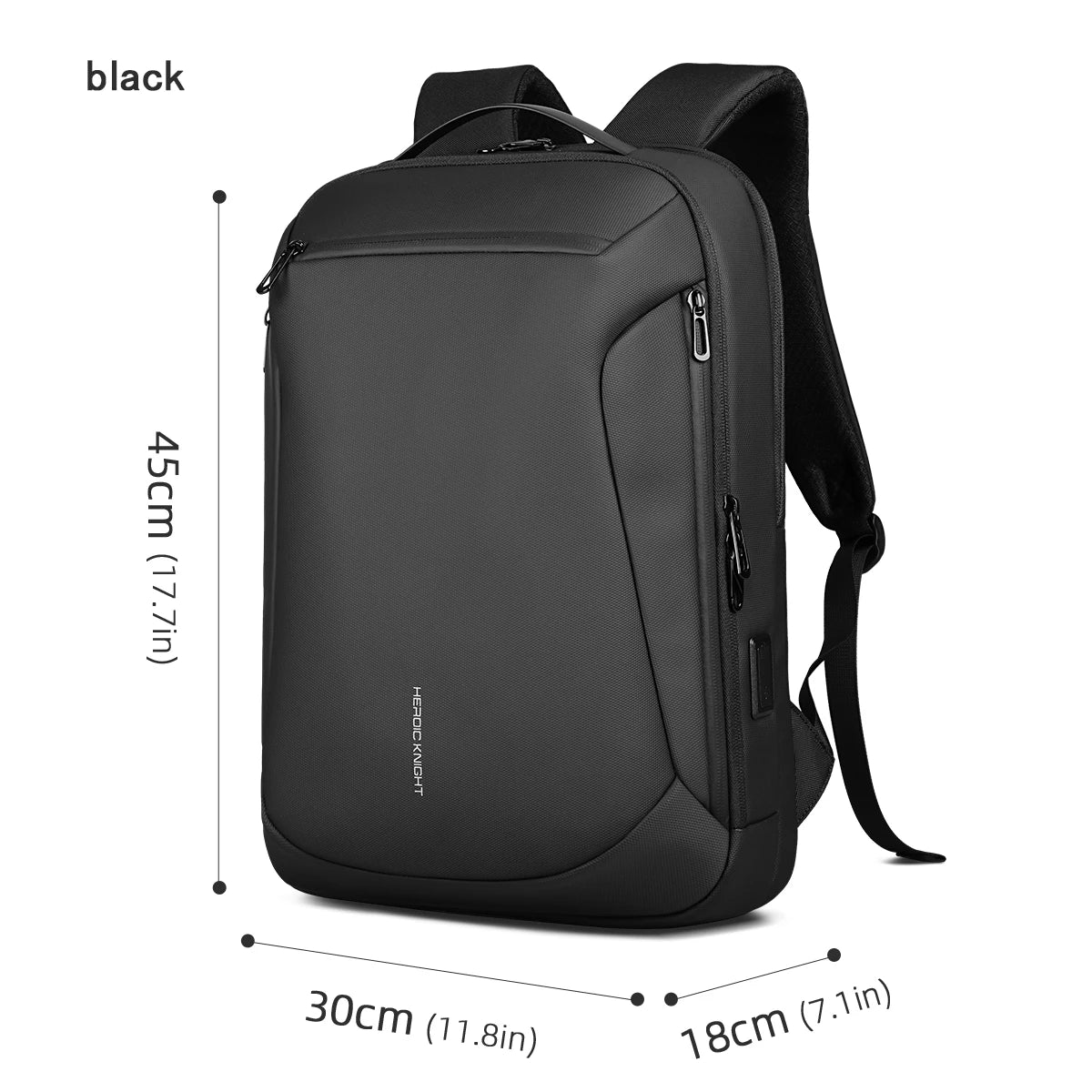 HK Minimalist Business Backpack Men Large Capacity Travel Backpack Waterproof 15.6 inch Laptop Bag with USB Port Daily Rucksack