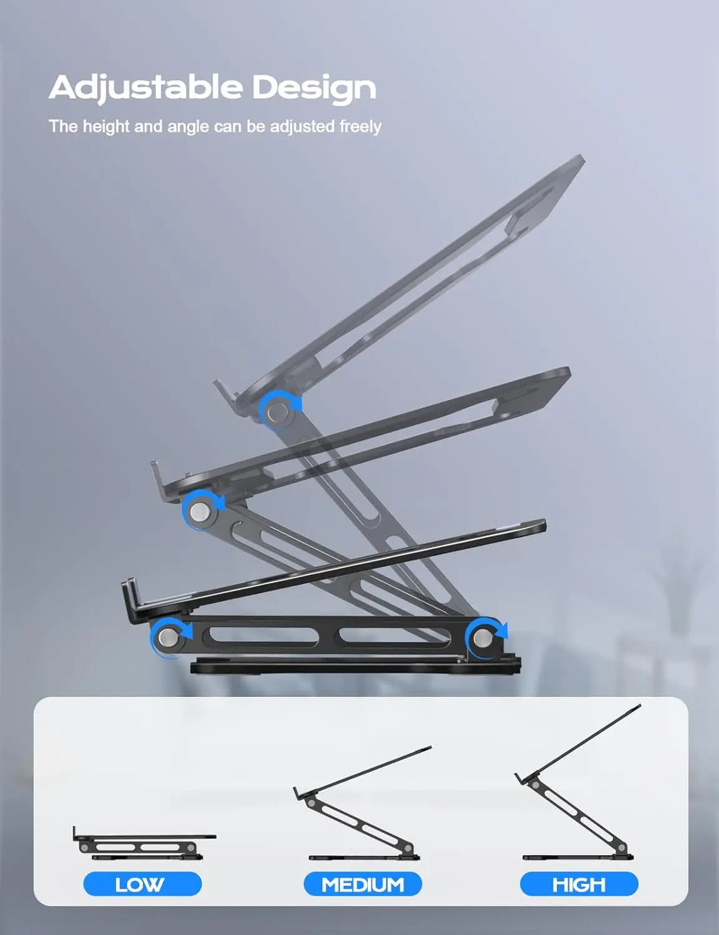 Phone Tablet Stand Adjustable Aluminum Alloy Laptop Tablet Up to 17" Laptop Portable Folding Stand Cooling Stand Support