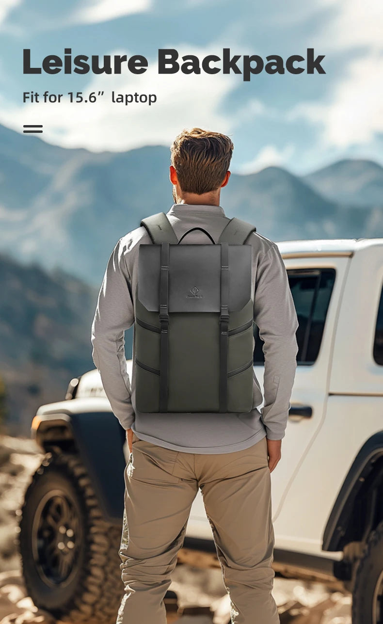 HK Large Travel Backpack for Men Vintage Business Backpack Waterproof 15.6 inch Laptop School Bag Multifunction Hiking Rucksuck