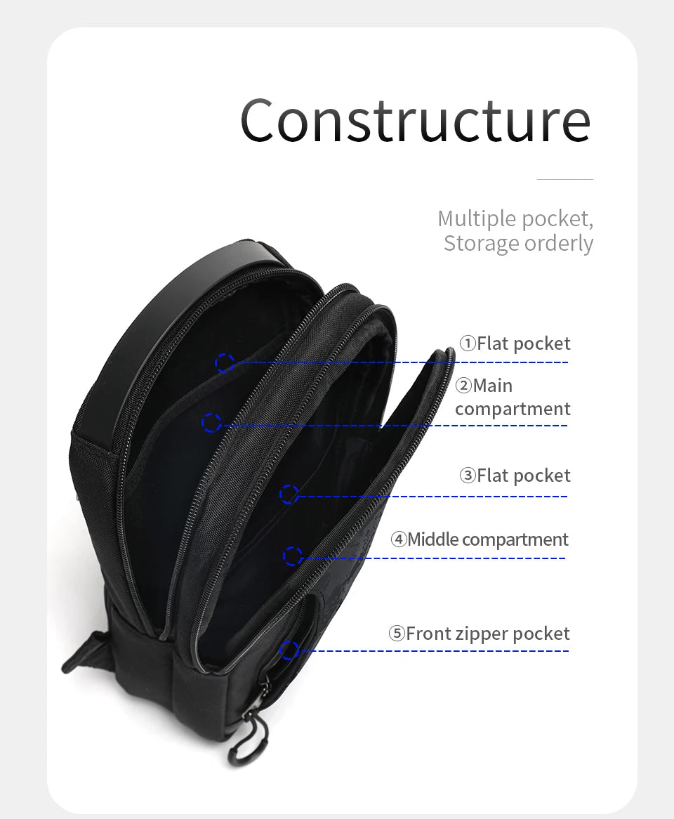 Tigernu Chestbag For Men 9.7inch Ipad Bags Casual Shoulder Bag Male Crossbody Bag Sling Bag For Boy Mini Bolsa Escolar Chest Bag