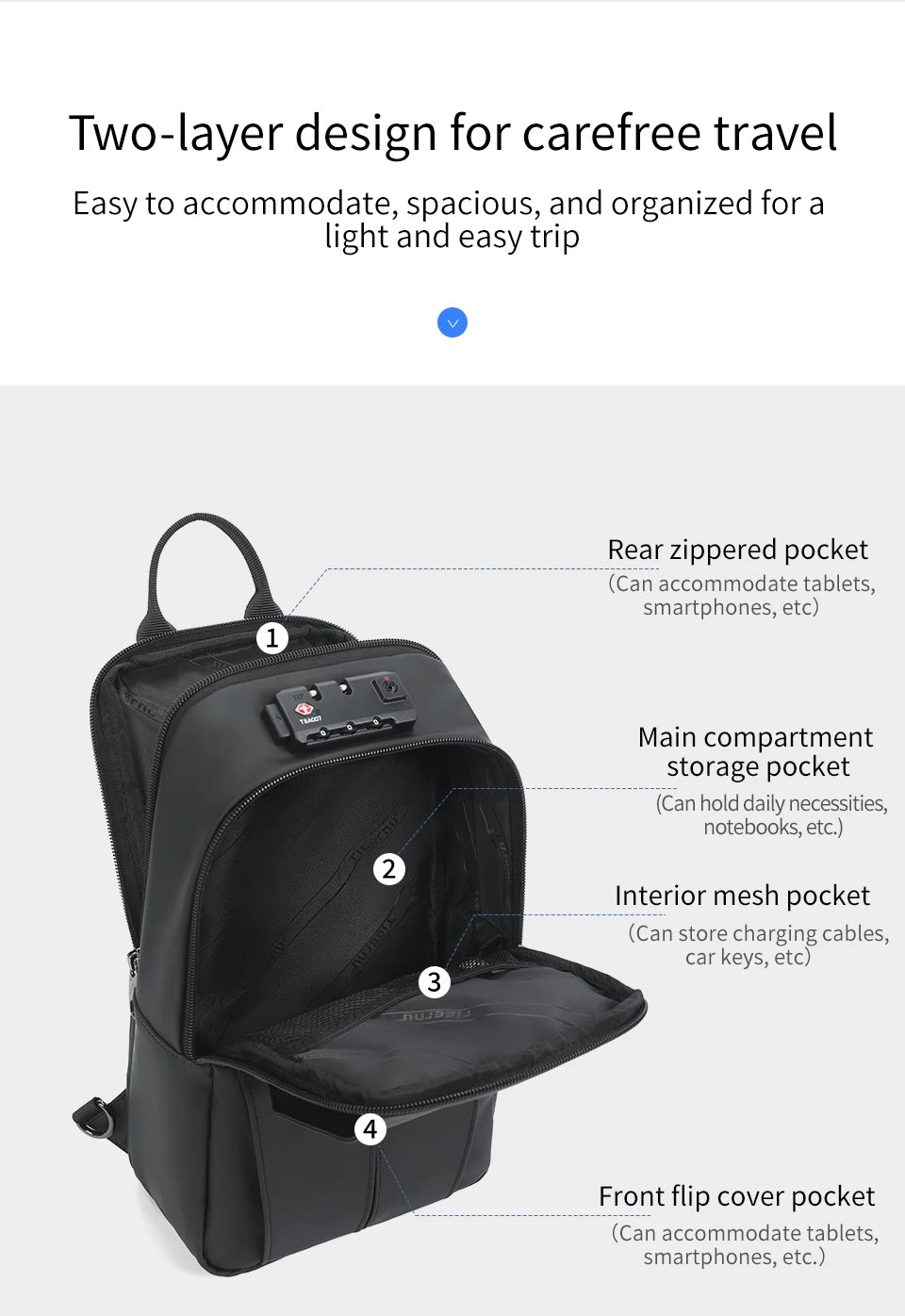 Tigernu Chest Bag Men 9.7inch IPad Pack Korean Style Shoulder Bag Waterproof Crossbody Bag Men's Anti-Theft Pack TSA