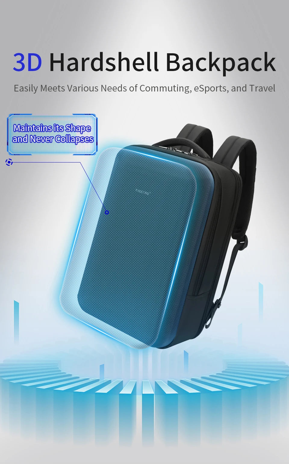 Tigernu Business Backpack For Men Laptop Backpack Hard Shell Bags Male Travel Backpack Bag Expandable Bag Thin Backpack Knapsack