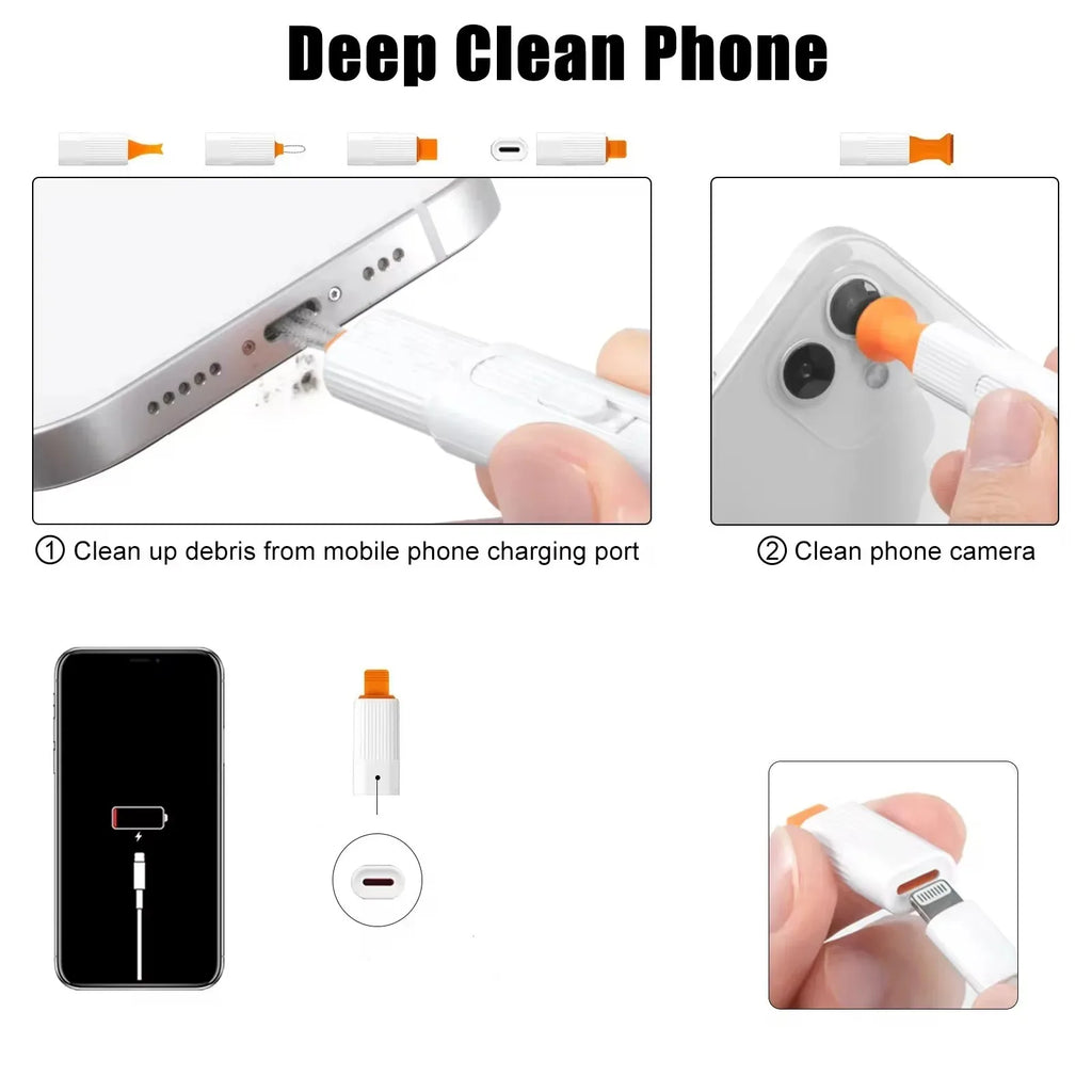 Cleaning brush for iPhone Airpods Phone slot charging port Earphone cleaning stick Laptop keyboard Digital camera lens wipe kit