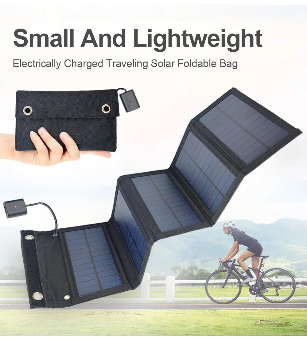 Portable USB Foldable Solar Panel, Folding Solar Panels For Travel, Mobile Phone Charging Bank, Flashlight, Fan, Mobile Phone Ba