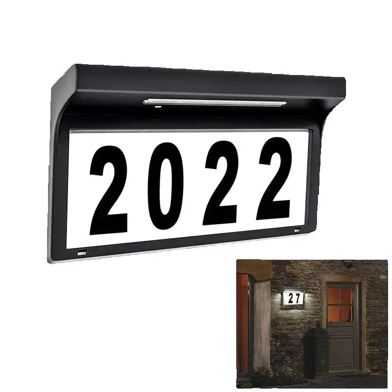 Solar House Number Lights Outdoor Waterproof LED Address Sign Lamp Wireless Sunpower Garden Door Decorative Plaque Wall Light