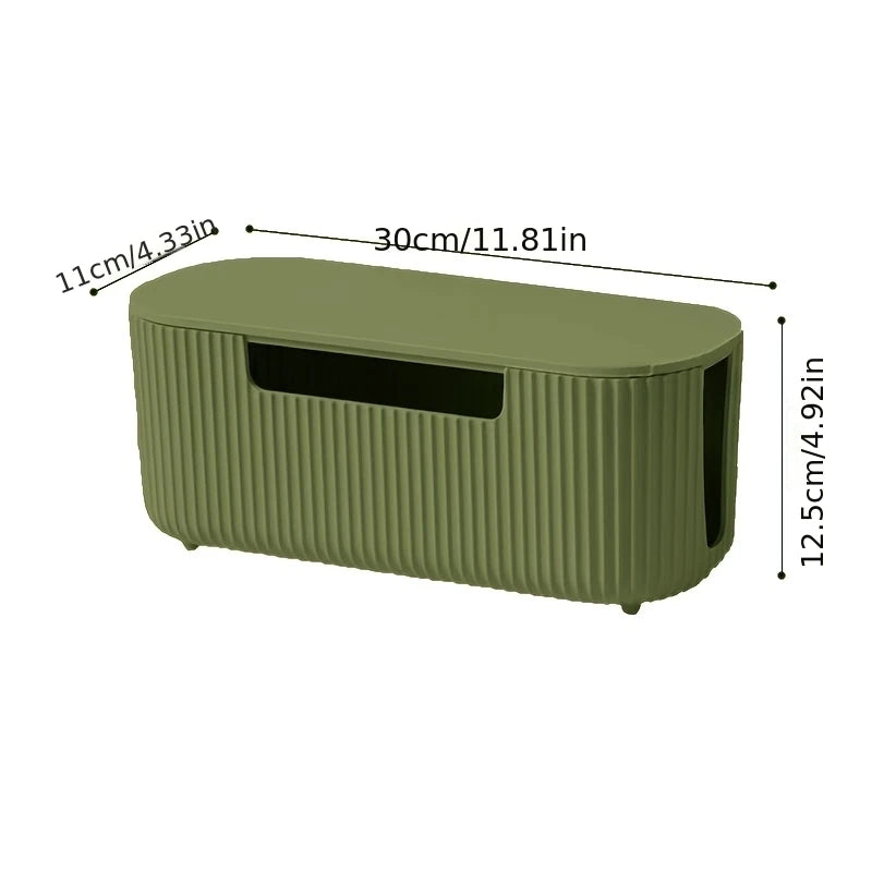 Power Strip Cable Management Box With Lid Abs Cord Organizer For Desk Office Home Wire Storage Produce Fridge Container