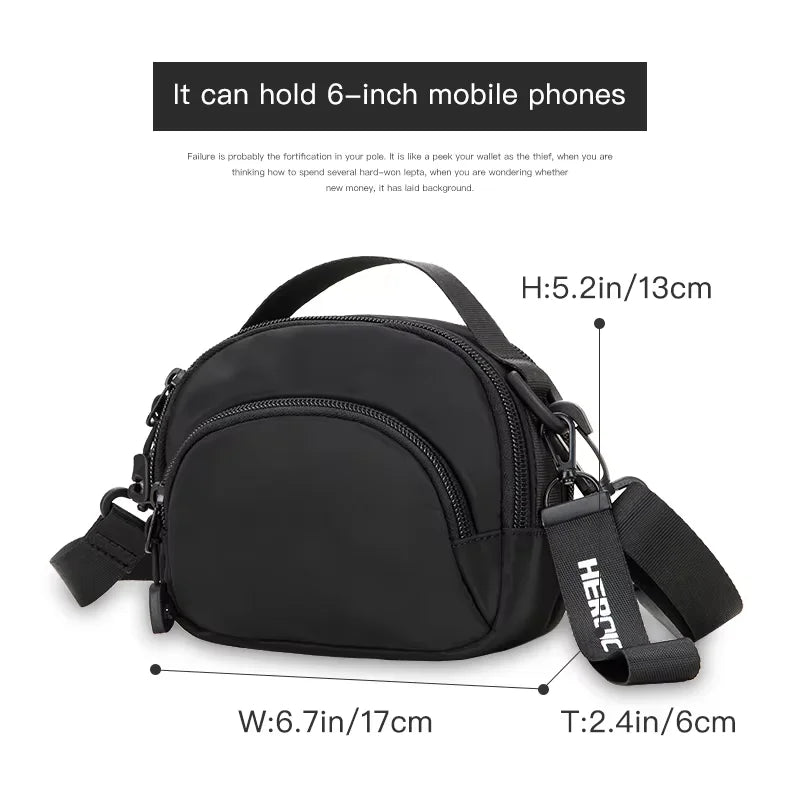 HK Lightweight Crossbody Bags for Men Waterproof Shoulder Chest Bag Casual Daily Messenger Bag Small Phone Pouch Wallet Handbag