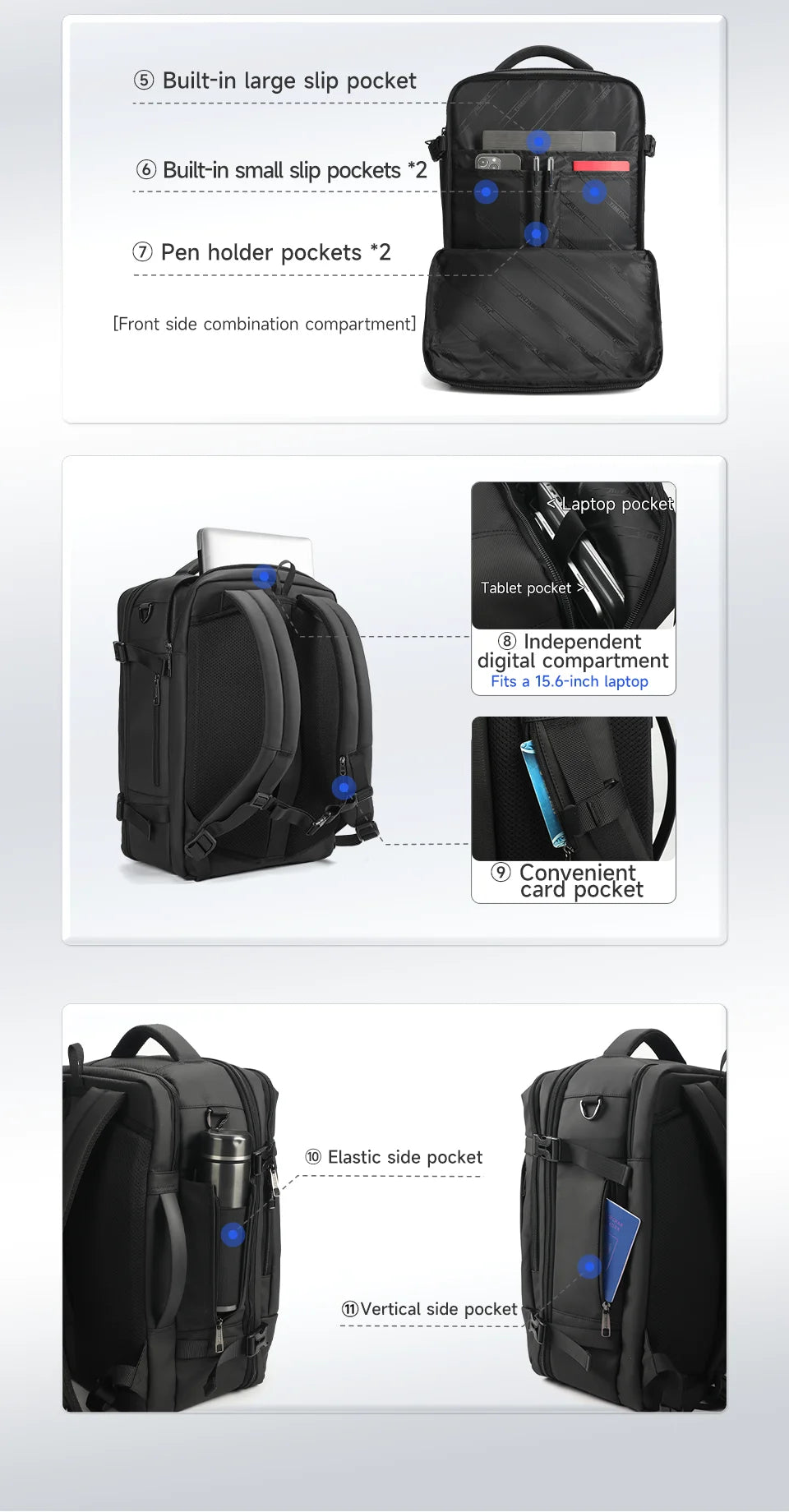 Tigernu Large Capacity Backpacks Men Waterproof Travel Backpacks Hiking Bag Laptop Backpacks For 14 15.6 Rucksack Male Knapsack