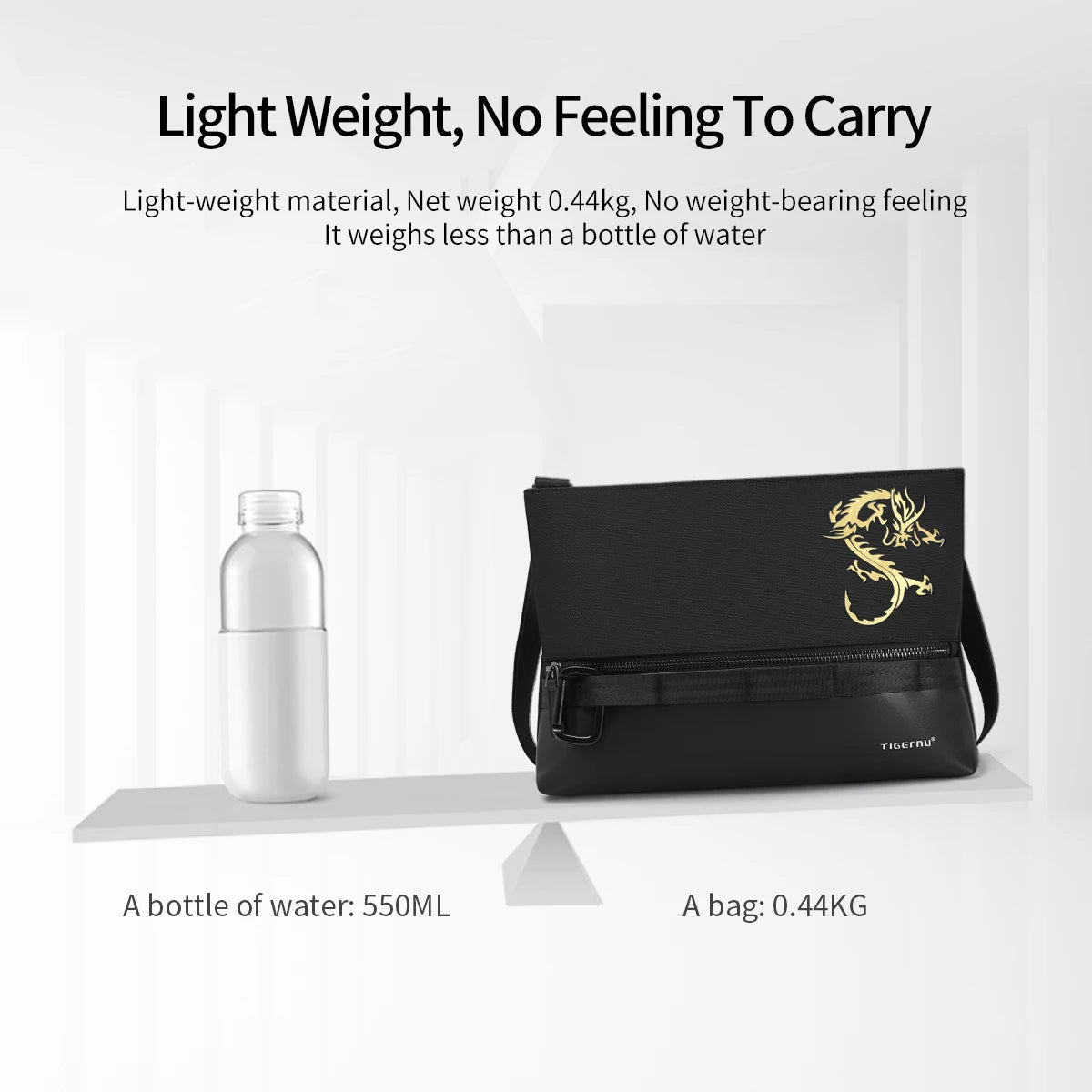 Tigernu Chinese Style Crossbody Bags For Men 9.7inch Tablet Shoulder Bags Mini Light-weight Travel Bags For Men Dragon Series
