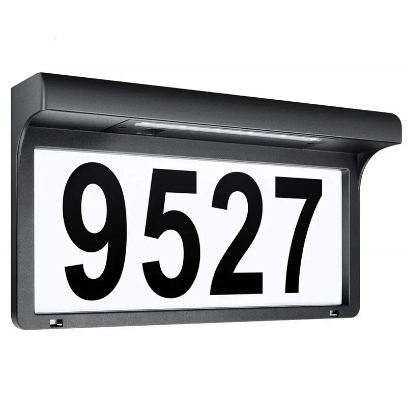 Solar House Number Lights Outdoor Waterproof LED Address Sign Lamp Wireless Sunpower Garden Door Decorative Plaque Wall Light