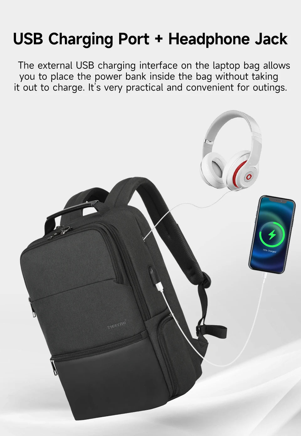 Tigernu Men Expandable Backpack 15.6-19inch Laptop Backpack For Men RFID Anti Theft Bag Travel Bag Schoolbag Cabin Bags Knapsack