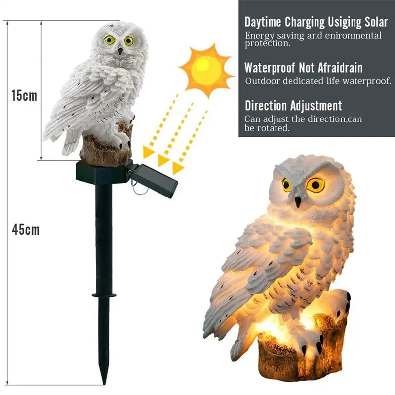 Solar Owl Ground Light LED Outdoor Courtyard Lamp Garden Light Waterproof Stake Light Pathway Decor Solar Patio Ground Lantern