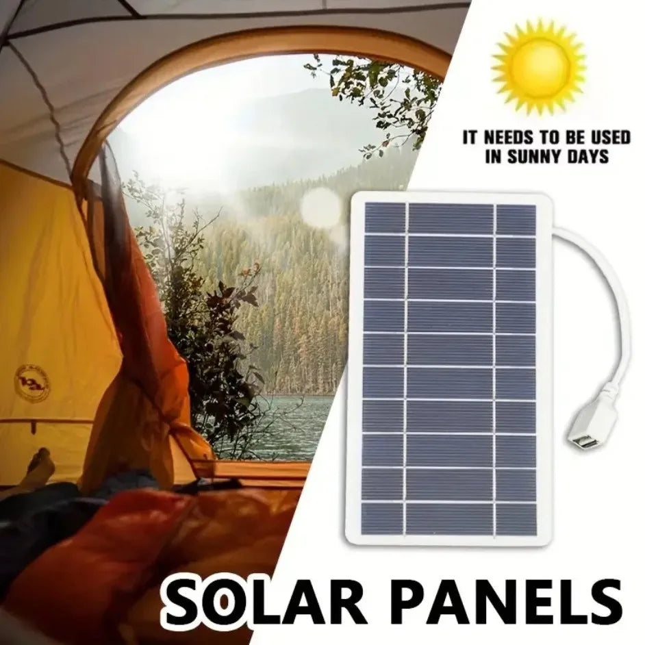 Portable USB Solar Panel Charger Safe Stable Charger Compatible with Phones  Fans  Flashlights for Outdoor Travel Camping