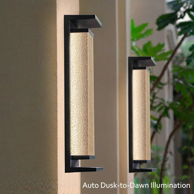 Solar Wall Light Outdoor Dusk to Dawn Porch Lighting Fixture Waterproof Solar Lanterns Anti-Rust Lanterns for Front Patio Garage