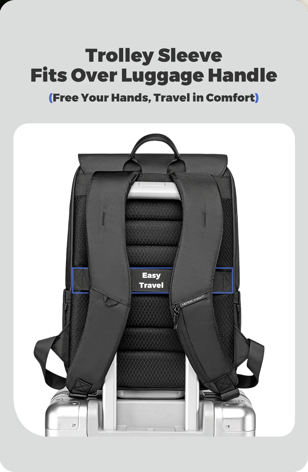 HK Stylish Business Backpack for Men Waterproof 15.6 inch Laptop Backpack Travel School Bag Large Capacity Daypack Computer Bag