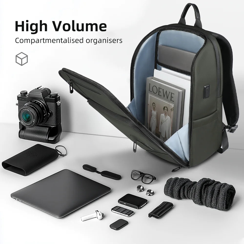 HK Business Travel Backpack Men Waterproof 15.6 inch Laptop Backpack with USB Port Anti-theft Computer College Bag Casual Daypac