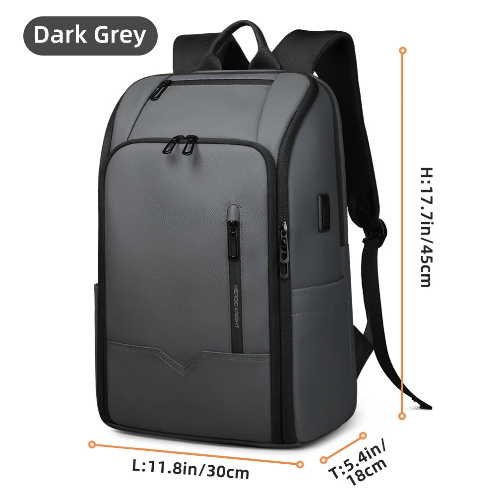 HK Business Travel Backpack Men Waterproof 15.6 inch Laptop Backpack with USB Port Anti-theft Computer College Bag Casual Daypac