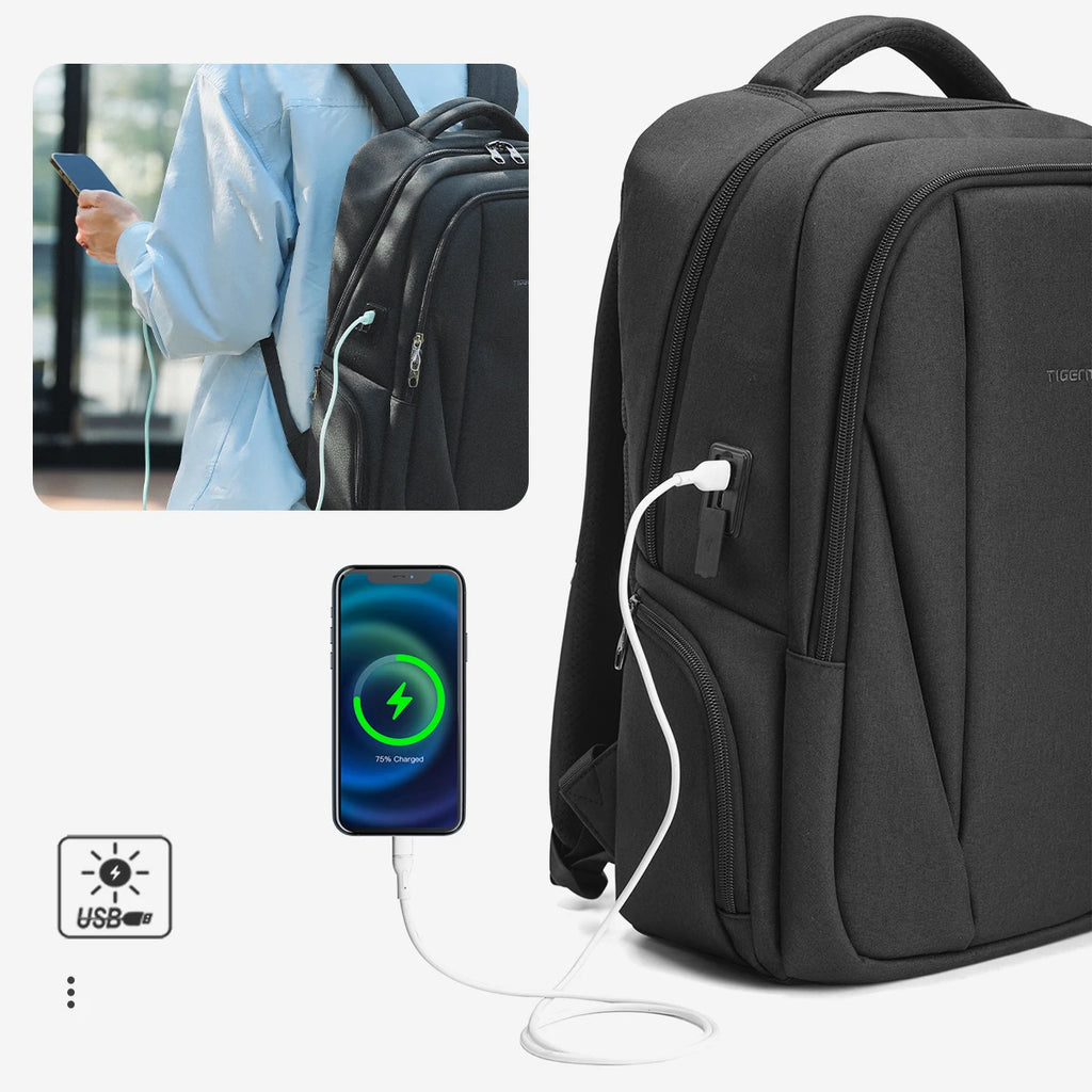 Tigernu Clearance Bags Men Backpack Anti-theft USB Charging 15.6 Laptop Bag Mochilas Feminine Male Bagpack Notebook Schoolbag