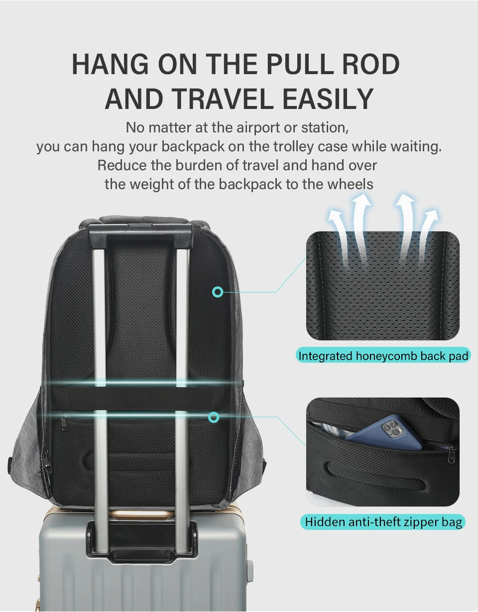 Tigernu Men Anti Theft Backpack 15.6inch Laptop Backpack Bags With USB Port Travel Bags Male Mochila Casual Schoolbags Knapsack