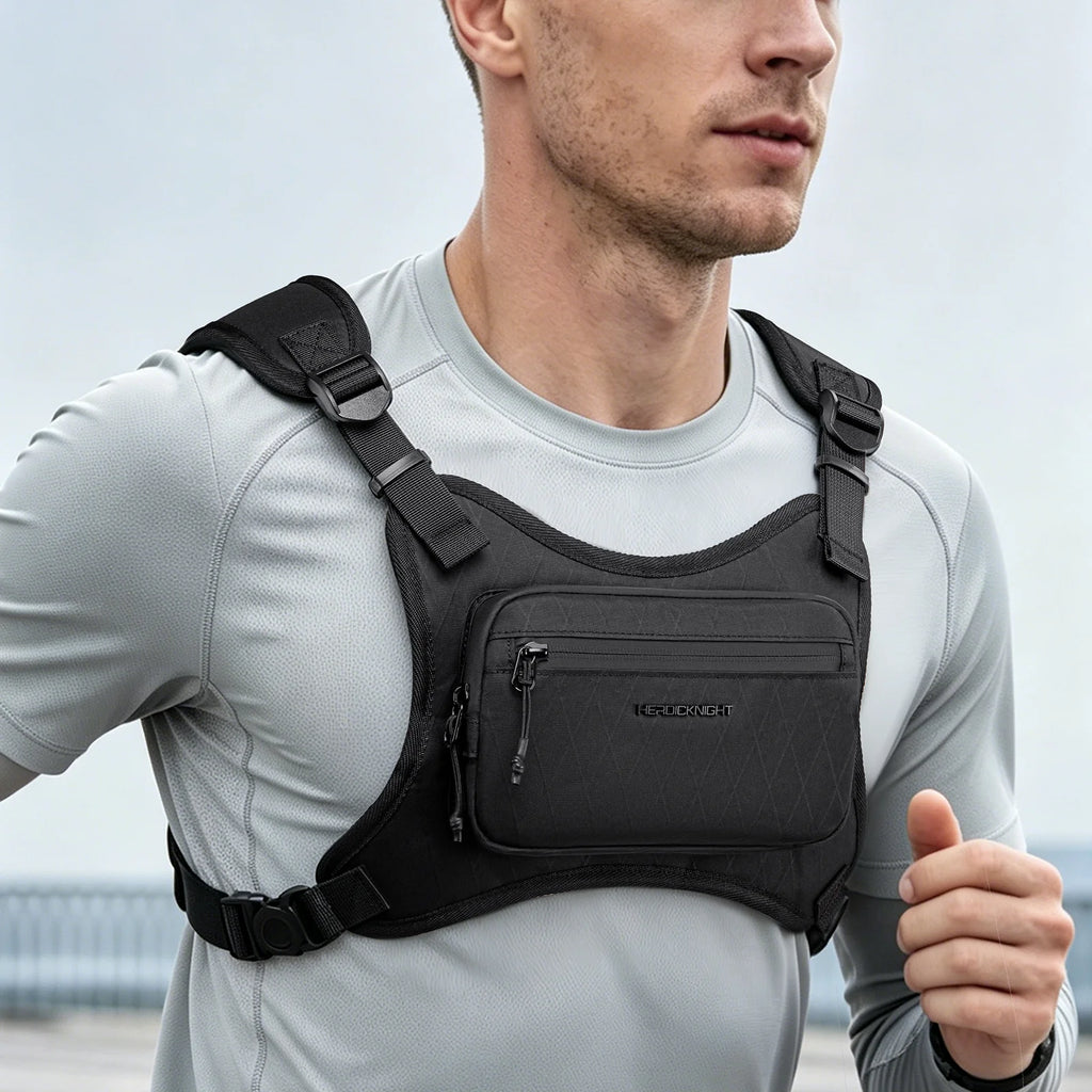 HK Chest Pack X-PAC Material Waterproof Lightweight Men's Backpack The Chest Pack is Ideal for Hiking Running Outdoor Activities