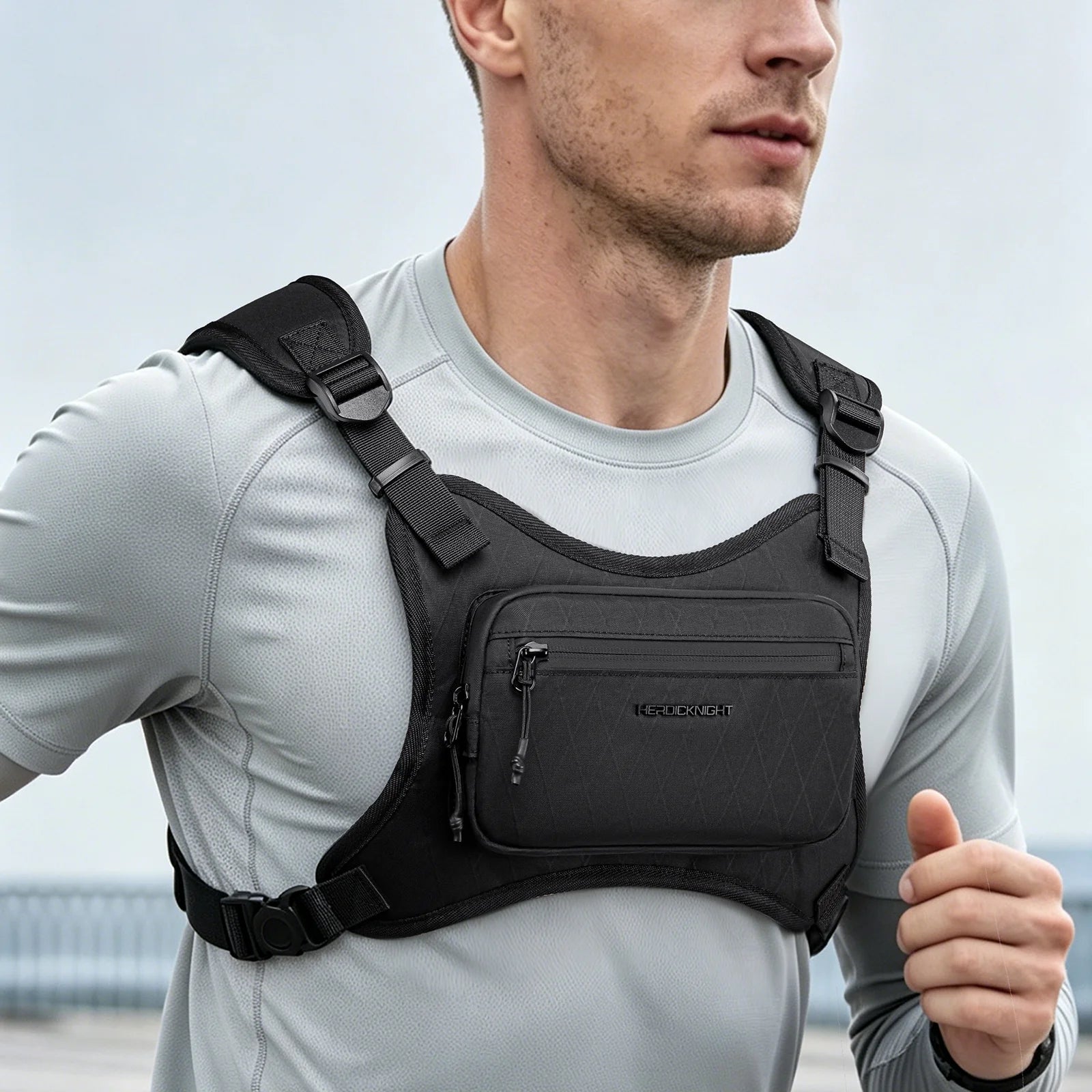 HK Chest Pack X-PAC Material Waterproof Lightweight Men's Backpack The Chest Pack is Ideal for Hiking Running Outdoor Activities