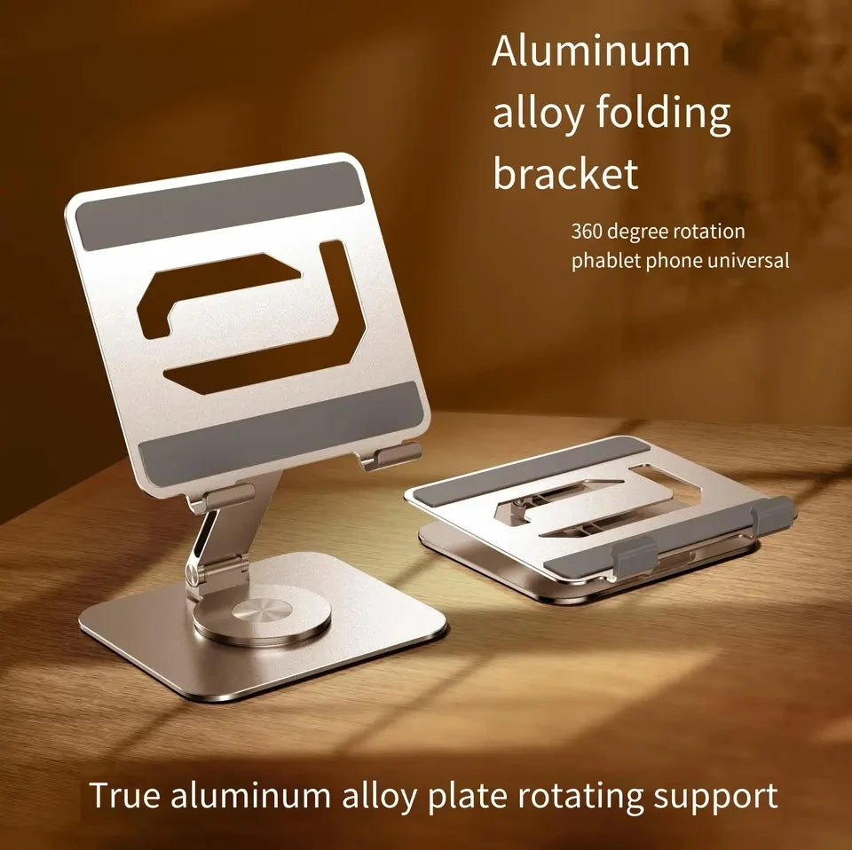 360° Rotation Tablet Stand for iPad, Adjustable Foldable Tablet Holder,Aluminum Phone Stand Compatible with iPad Pro/ Air/ Mini