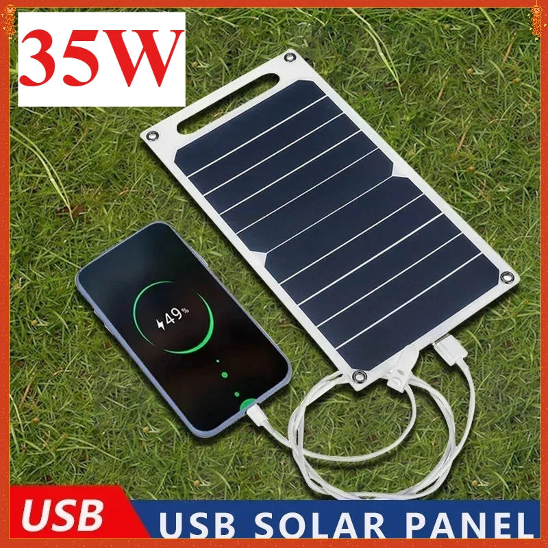 5V 5-35W Portable Solar Panel USB Charger For Phone Power Bank Outdoor Camping RV Sunpower  solar panel usb
