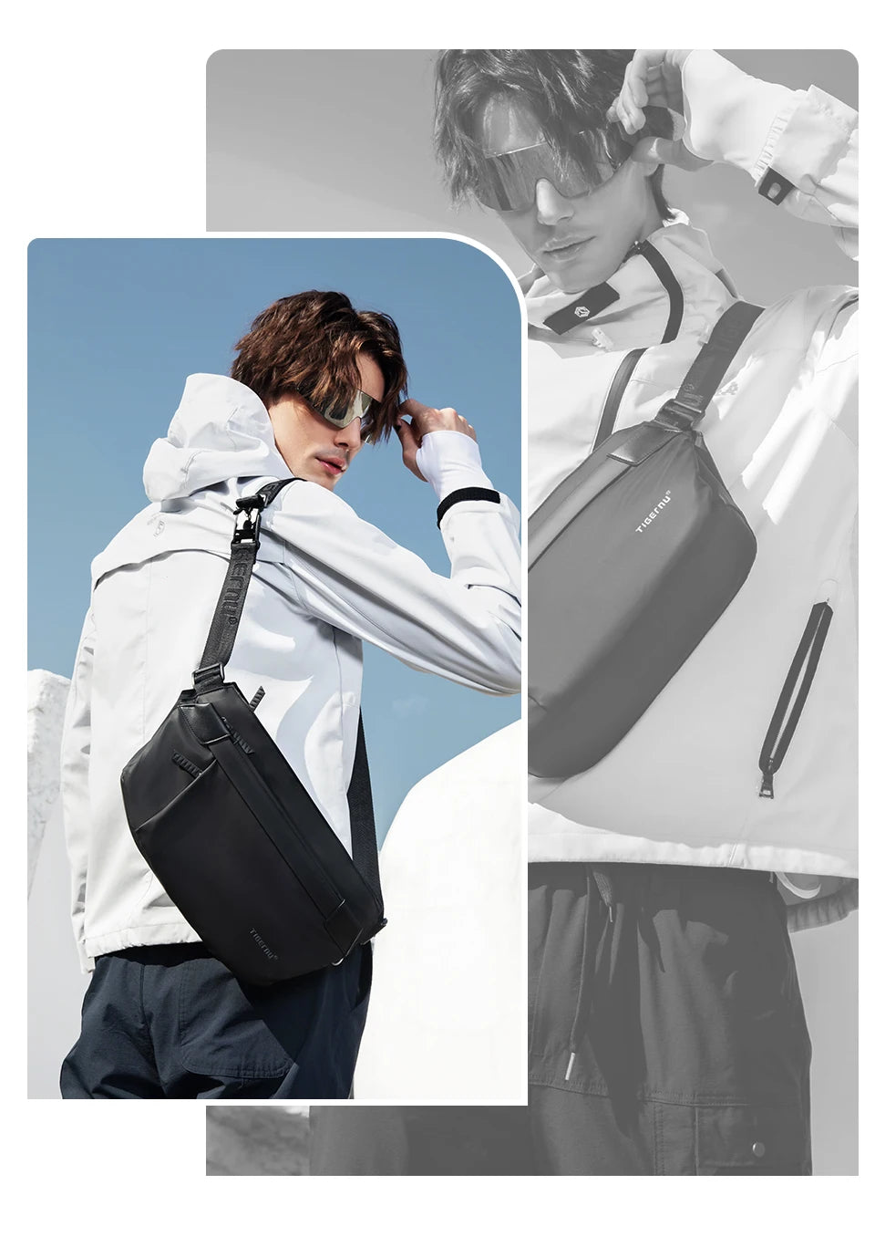 Tigernu Shoulder Bags Cross Bag Fashion Men's Bag Aesthetic Bags For Men Korean Shoulder Bag Male Chest Bag Lightweight Slingbag