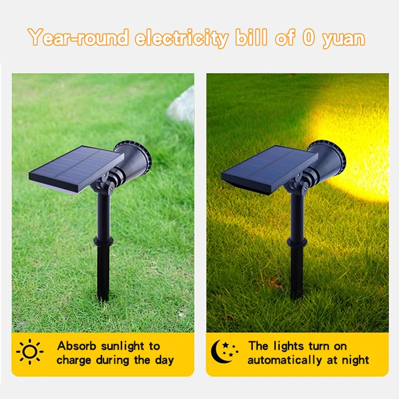 Solar lawn light, ground-mounted lamp, outdoor waterproof courtyard, villa garden, tree lighting, landscape spotlight