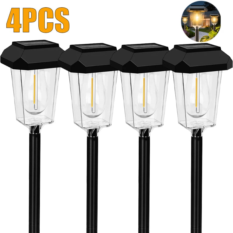 Solar Garden Lights Waterproof LED Auto Sensor Path Lighting Solar Energy Landscape Lamp For Outside Walkway Sideway Home