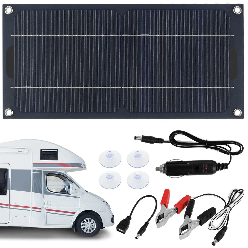 Solar Panel 12v Trickle Charger for Car Battery Solar Battery Maintainer Car Truck Boat RV Motorcycle Marine Trailer Power Bank