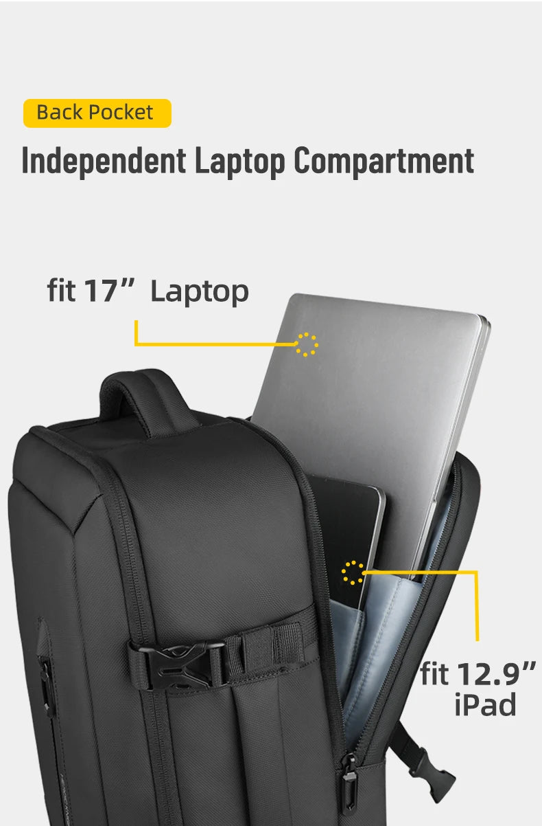 HK Travel Boarding Backpack Multifunctional 17 inch Laptop Bag Large Capacity Business Backpack Leisure Computer Bag Short Trip