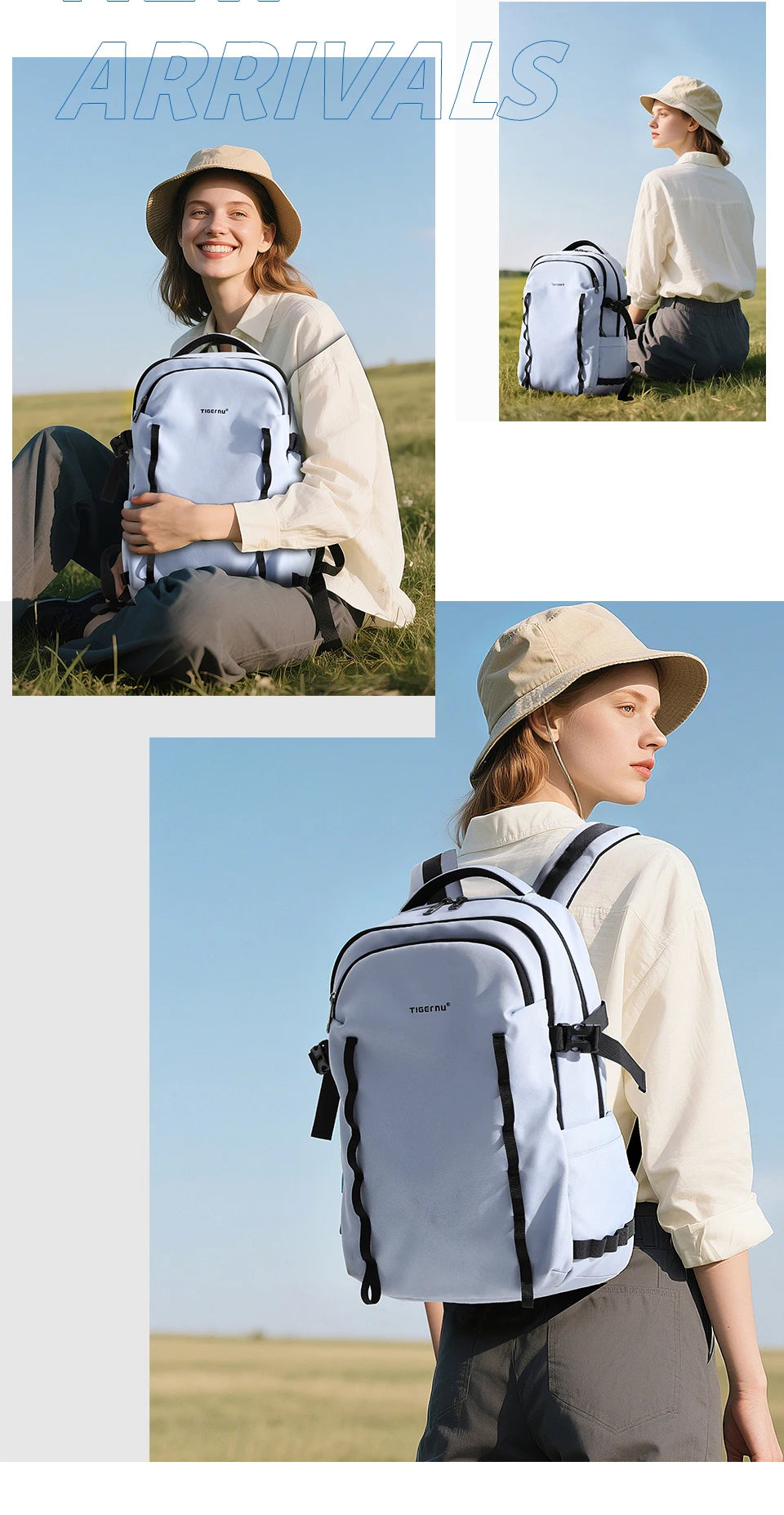 Tigernu School Backpacks For Men Bags For Travel Backpacks Women Nylon Bags For School Knapsack Girls 15.6 Laptop Backpacks Male