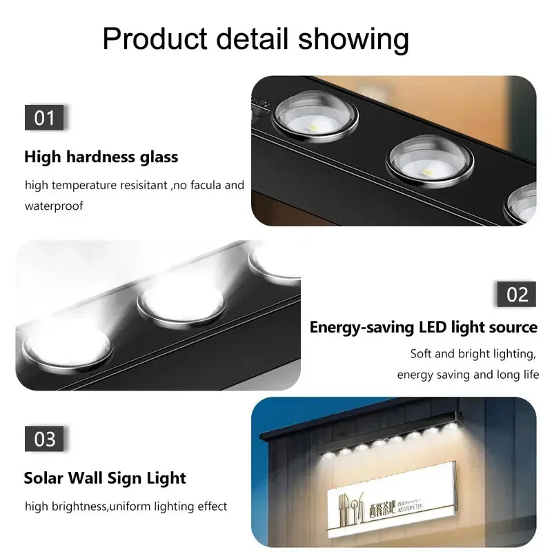 Solar Wall Light Outdoor Waterproof Garden Decora Balcony Staircase Fence Home Atmosphere Lighting Solar Powered Lamp Sign Lamp