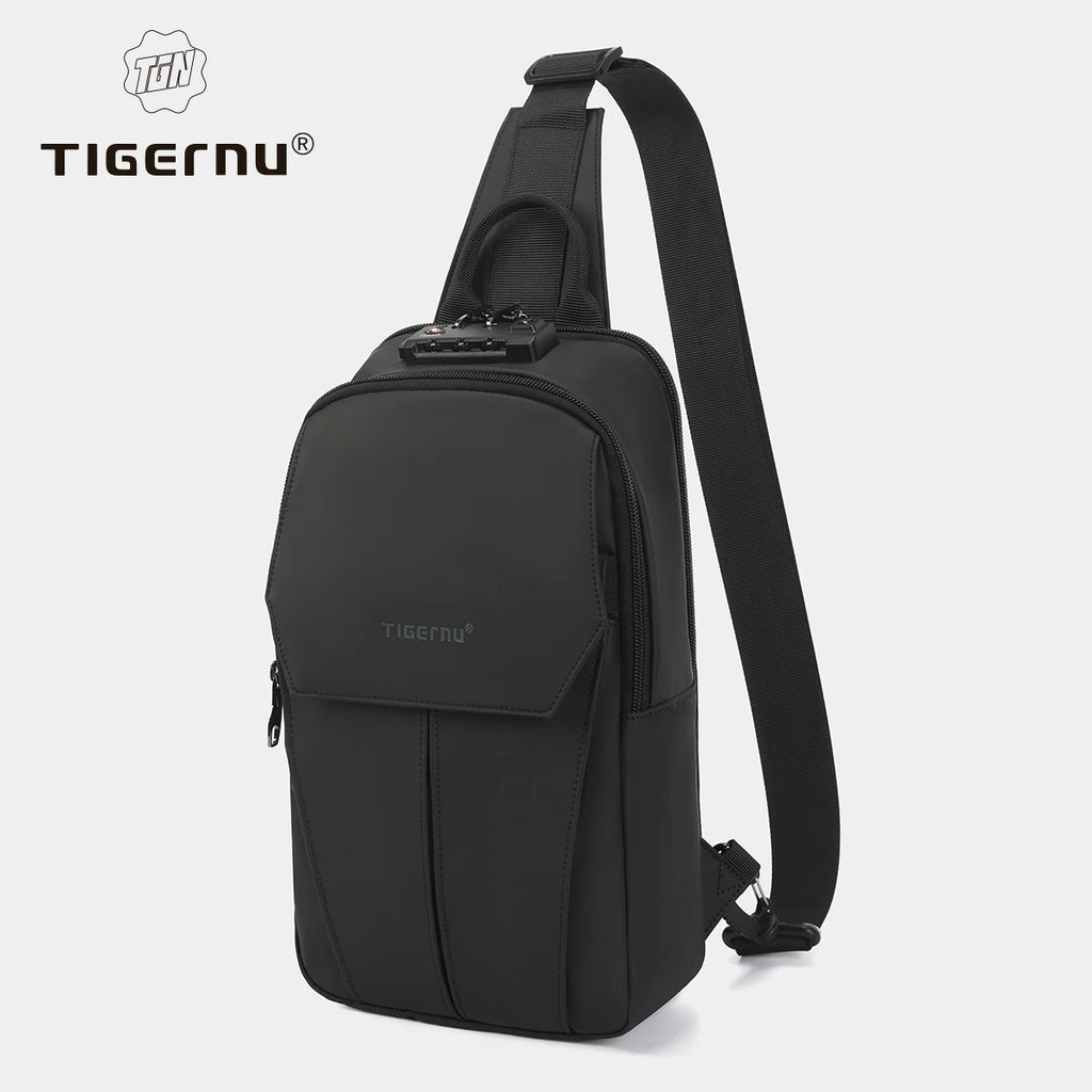 Tigernu Chest Bag Men 9.7inch IPad Pack Korean Style Shoulder Bag Waterproof Crossbody Bag Men's Anti-Theft Pack TSA