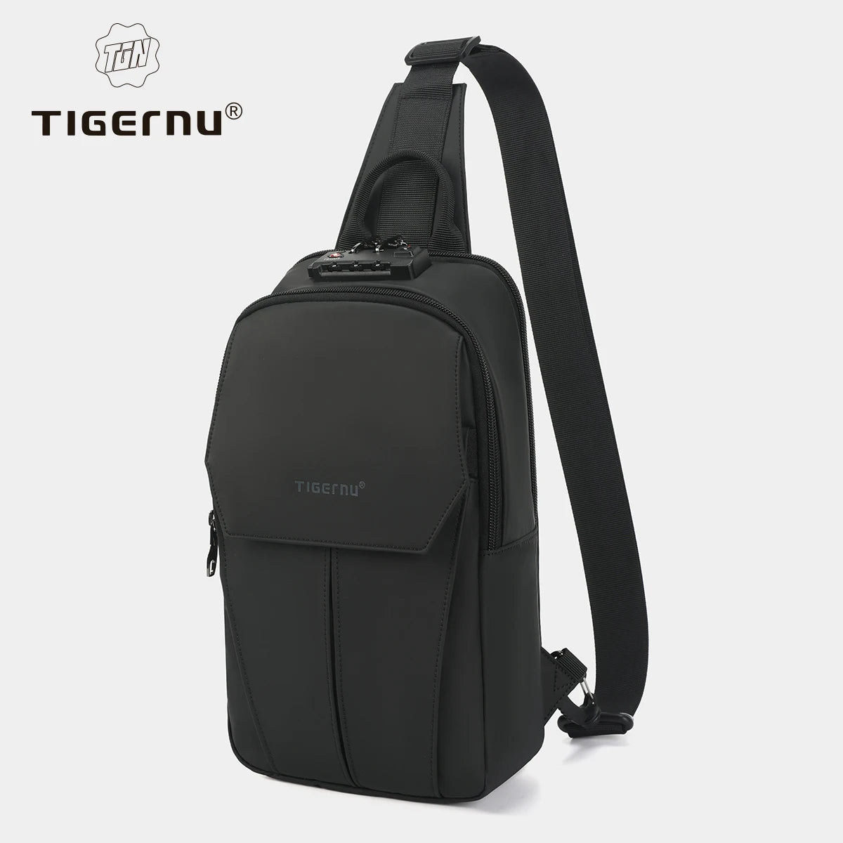 Tigernu Chest Bag Men 9.7inch IPad Pack Korean Style Shoulder Bag Waterproof Crossbody Bag Men's Anti-Theft Pack TSA