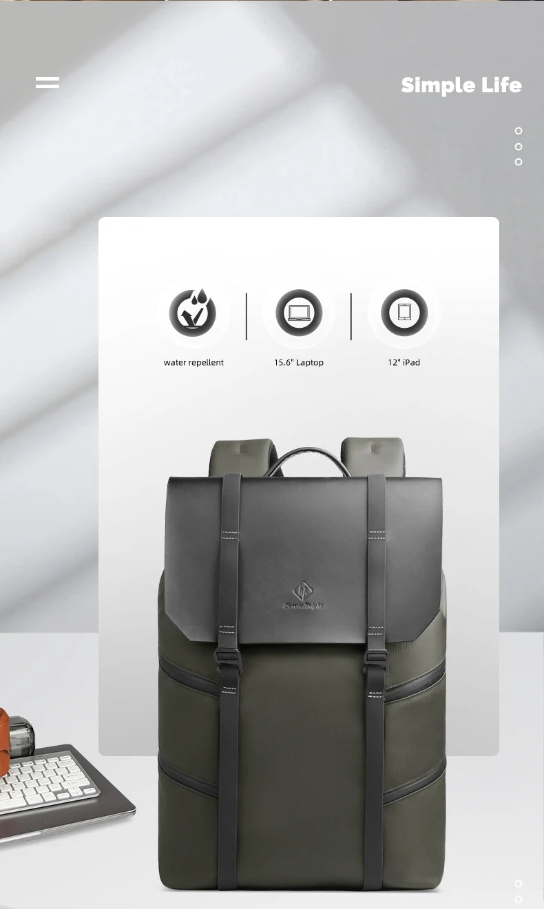 HK Large Travel Backpack for Men Vintage Business Backpack Waterproof 15.6 inch Laptop School Bag Multifunction Hiking Rucksuck