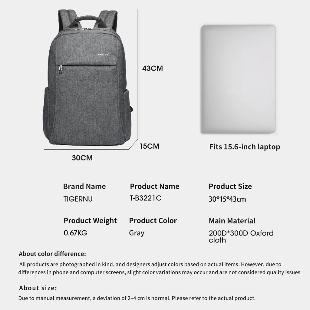 Tigernu Clearance Bags Men Backpack Anti-theft USB Charging 15.6 Laptop Bag Mochilas Feminine Male Bagpack Notebook Schoolbag
