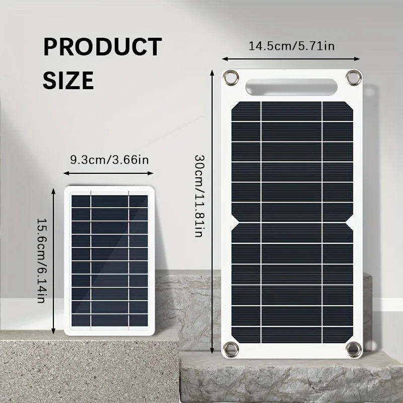 Solar panel, 10W/5W USB 5V portable solar charger, suitable for mobile phones, outdoor use, powered by solar energy