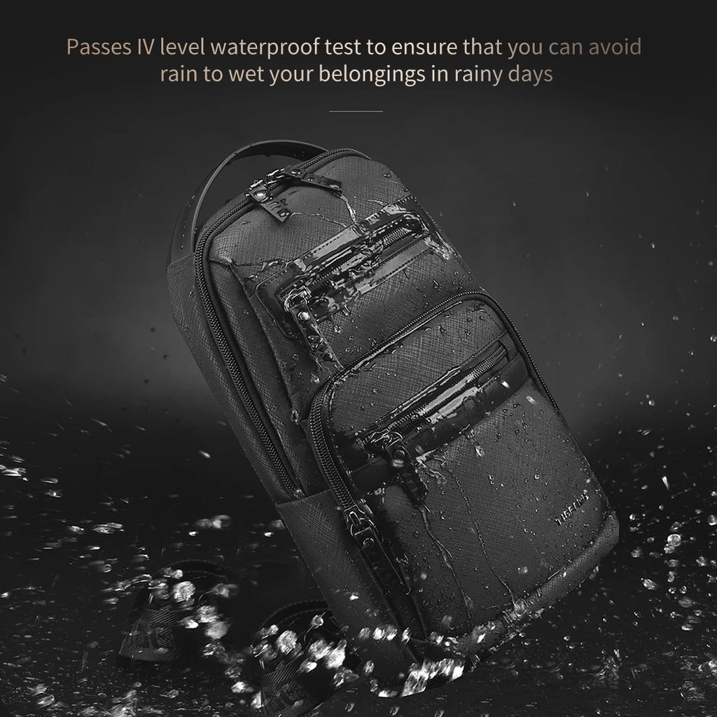 Tigernu Men Sling Chest Bag 7.9 Inch Tablet Crossbody Bag Anti Wrinkle Waterproof For Daily Travel